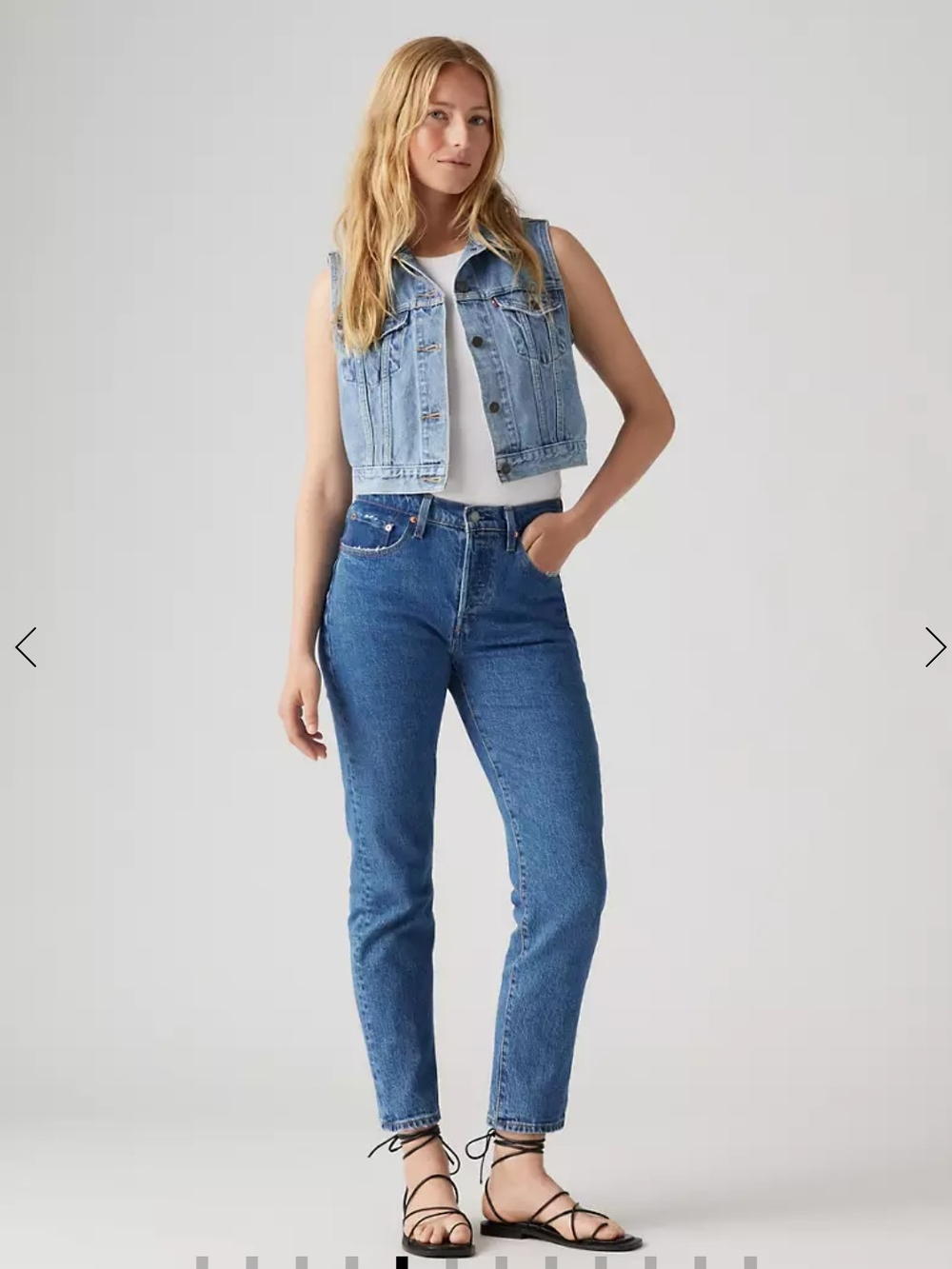 Levis 501 Cropped In Jazz Pop (W28 L28)